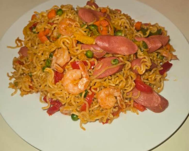 Indomie Stir-Fry (Shrimp & Chicken Sausage)